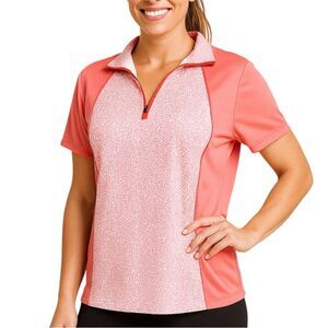 Bermuda Sands Women’s Pink and White Sun Shirt L